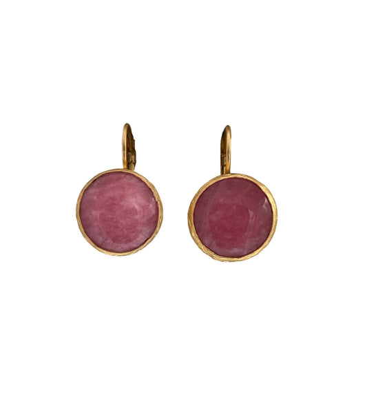 Agate French Clip Drop Earrings